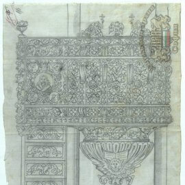 Layout of the pulpit, Church of the Saints Cyril and Methodius (DA – Sofia, f. 146k, inv. 2, page 16)